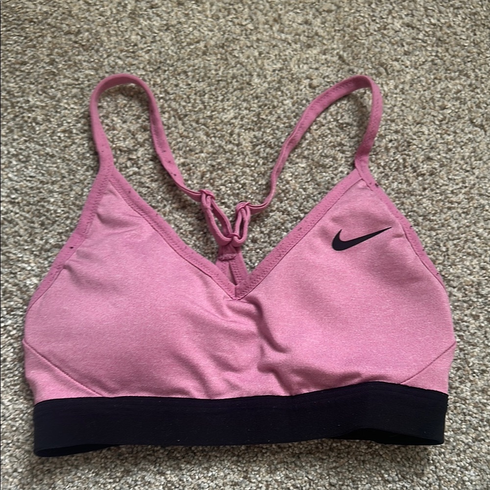 Nike Pink and Black Sports Bra with Racerback